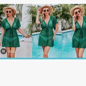EISHOPEER Women's Bathing Suit Cover Ups 2023 taupe L NWT GREEN LACE